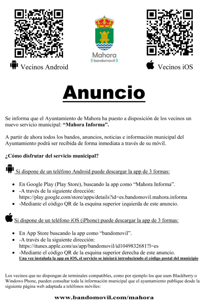 Anuncio App del ayuntamiento